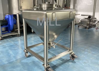 Thép không gỉ chân không khối IBC Bột Tote / Thùng chứa IBC cho băng tải